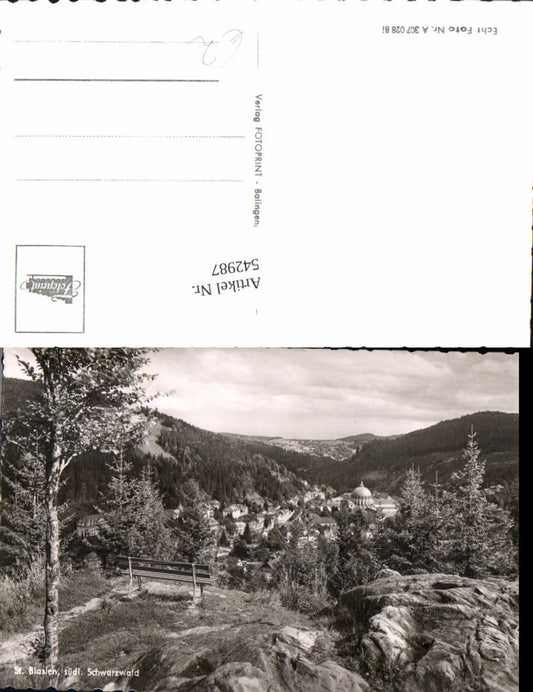 542987, Photo postcard St. Blasien Black Forest view with bridge in the foreground