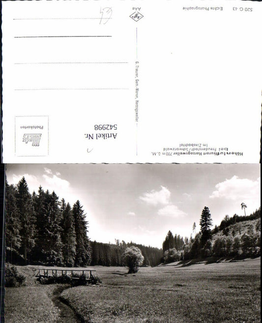 542998, Photo Ak Pfalzgrafenweiler Freudenstadt Black Forest Zinsbachtal Bridge