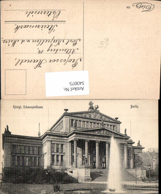 543075,Berlin Königl. Schauspielhaus Theater Springbrunnen Brunnen
