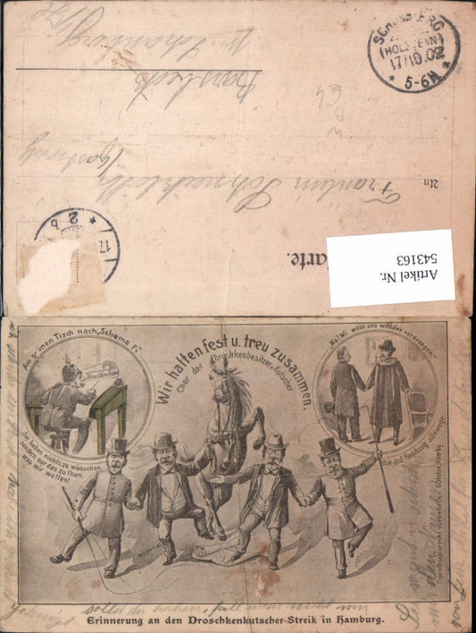 543163,Hamburg Humor Erinnerung a. Droschenkutscher Streik
