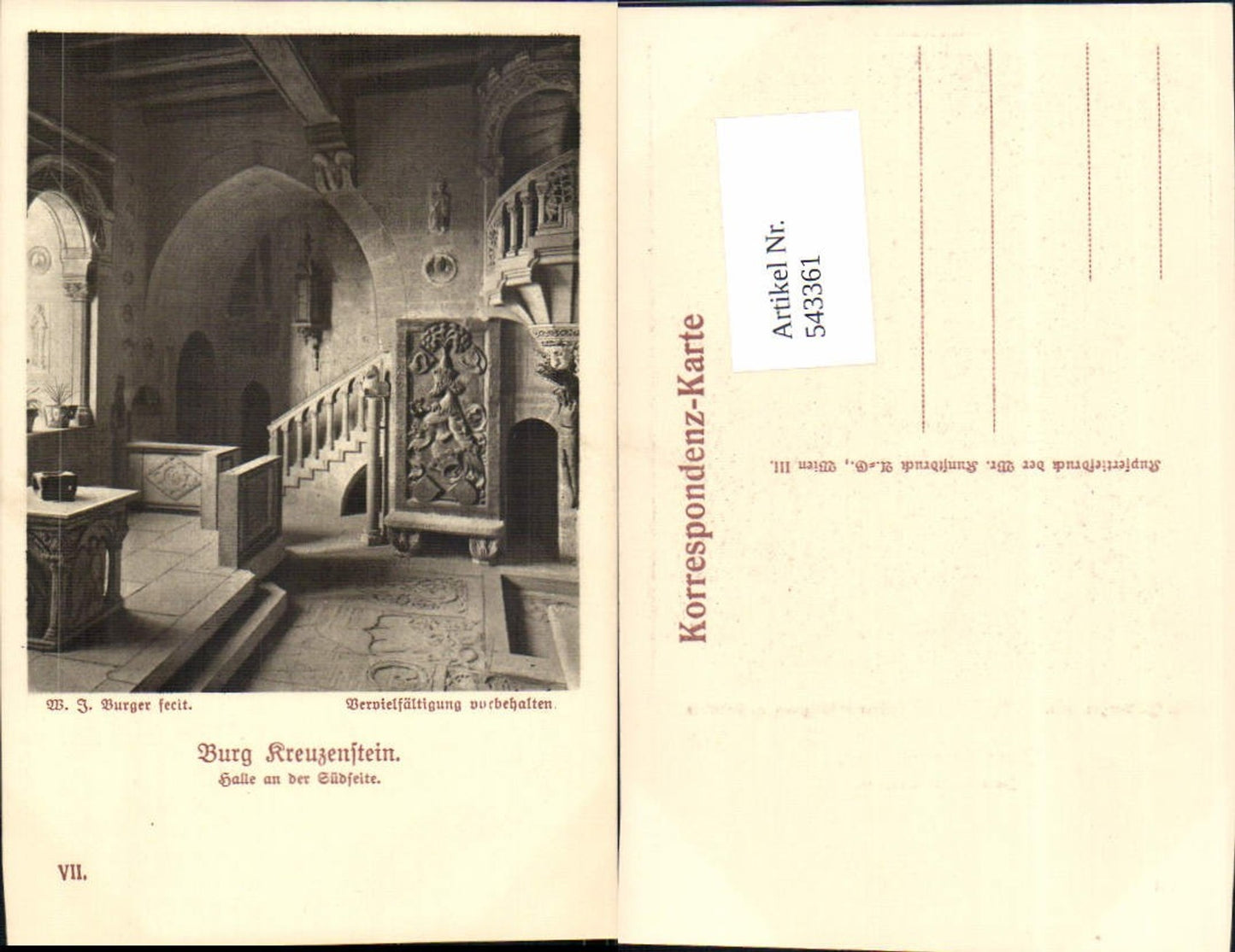 543361,W.J. Burger Burg Kreuzenstein b. Leobendorf Korneuburg