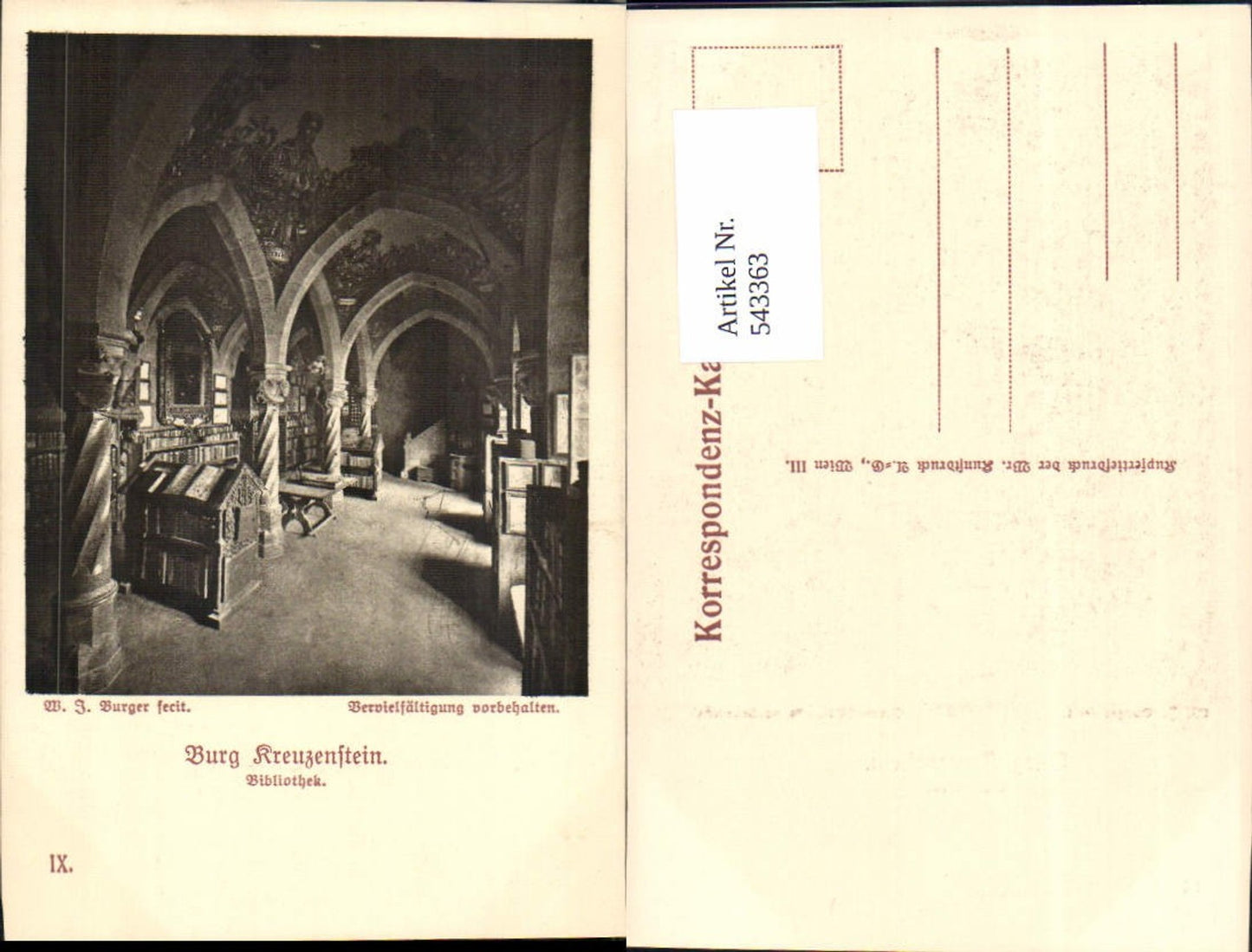 543363,W.J. Burger Burg Kreuzenstein b. Leobendorf Korneuburg