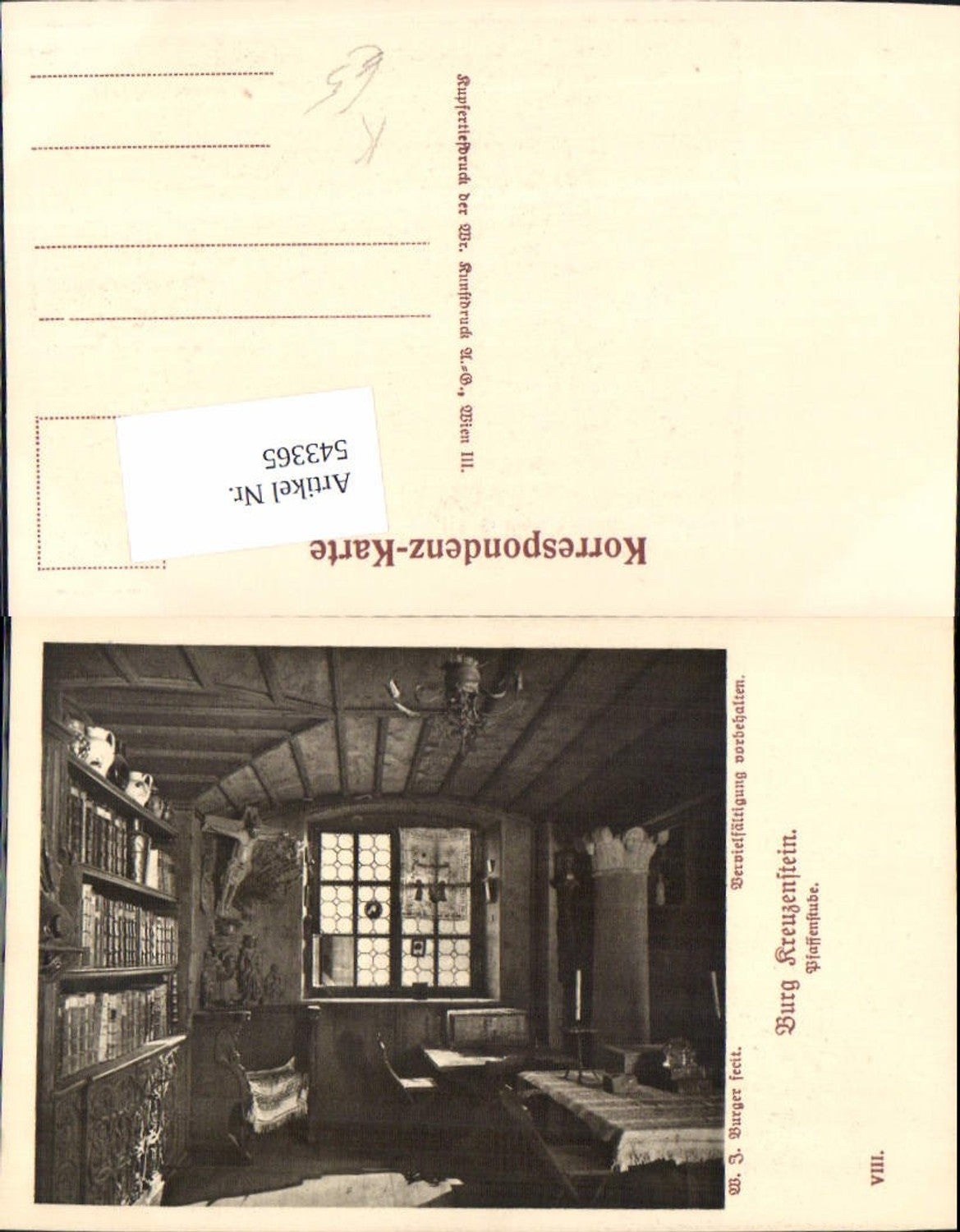 543365,W.J. Burger Burg Kreuzenstein b. Leobendorf Korneuburg