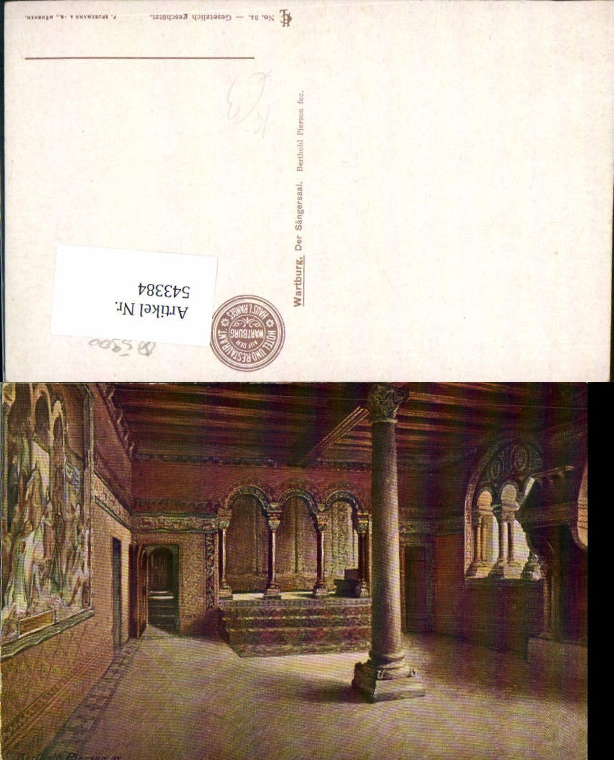 543384, Artist AK Berthold Pierson Eisenach Wartburg