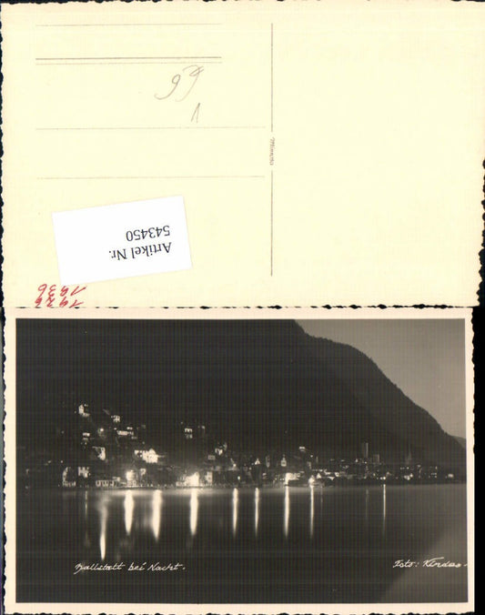 543450,tolle Foto-AK Hallstatt bei Nacht pub Photo Kinder