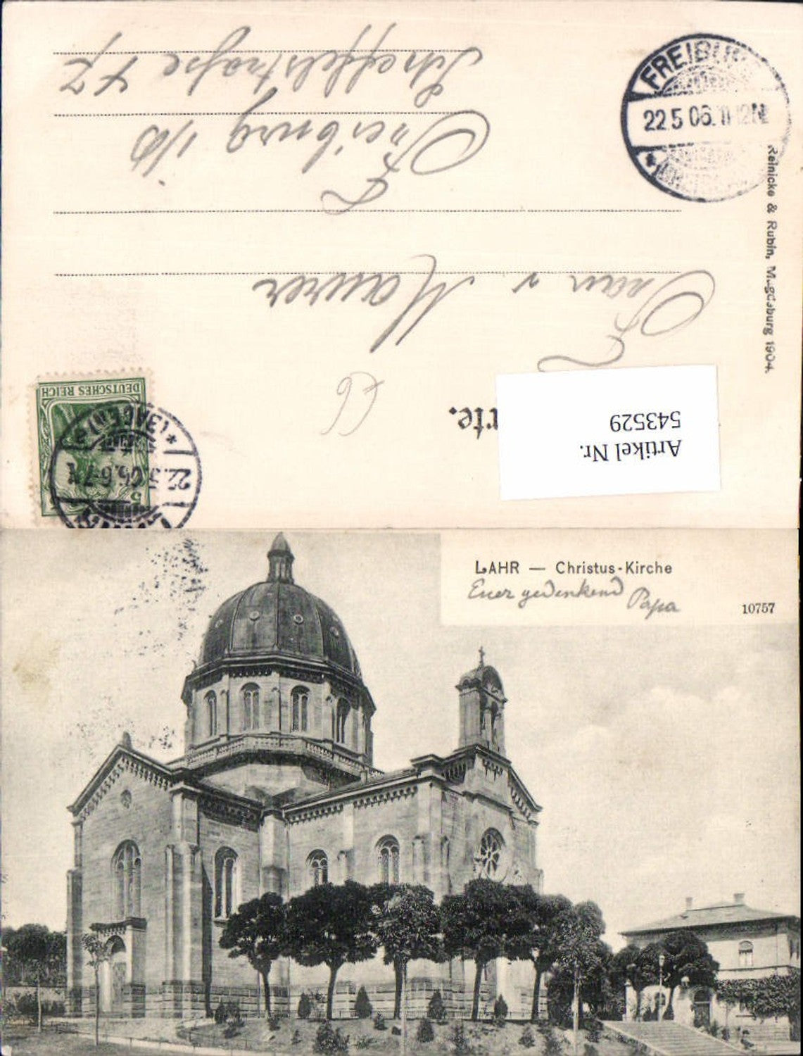 543529,tolle AK Lahr im Schwarzwald Christus Kirche pub Rubin & Reinicke