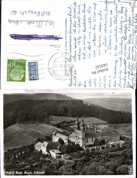 543532,tolle Fliegeraufnahme Banz Bad Staffelstein Bamberg Lk Lichtenfels