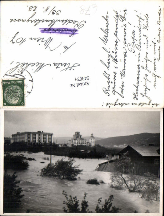 543639,UNIKAT Foto-AK Berndorf b. Baden Hochwasser