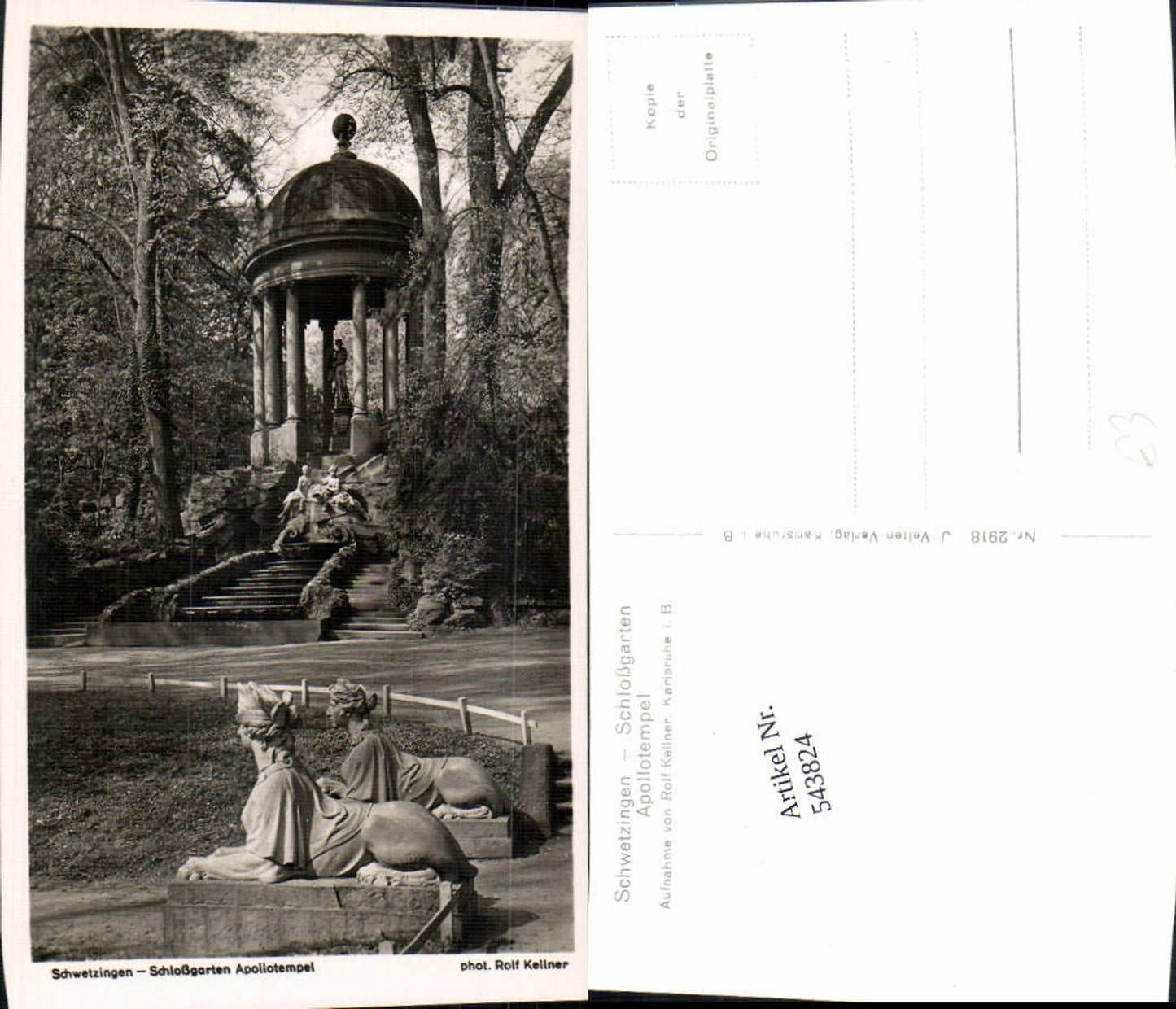 543824,tolle AK Schwetzingen Schloßgarten Apollotempel pub Kellner 2918