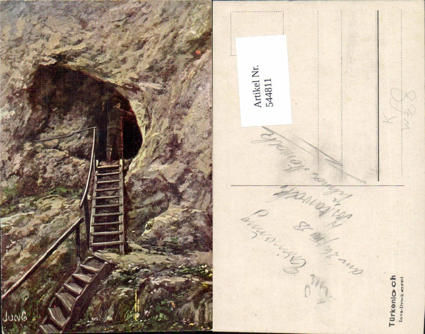 544811,tolle Künstler AK F. Jung Türkenloch Steinwandklamm Weißenbach Furth a.d. Triesting