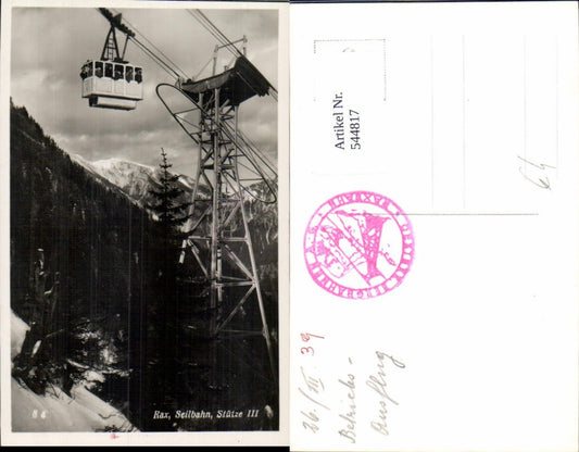 544817,Rax Reichenau Bahntrasse Seilbahn Stütze 3