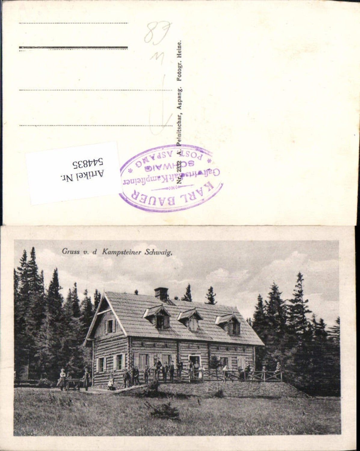 544835,Gruss v. d. Kampsteiner Schwaig b. Aspang am Wechsel