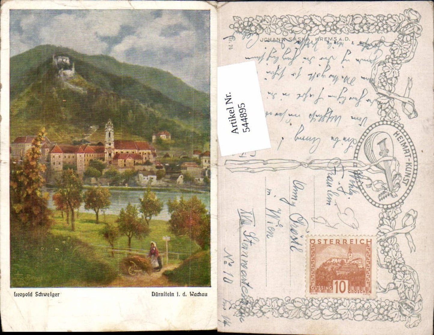 544895,Künstler AK Leopold Schweiger Dürnstein in der Wachau