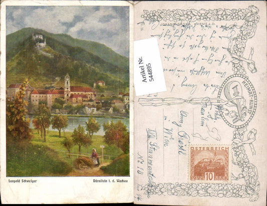 544895,Künstler AK Leopold Schweiger Dürnstein in der Wachau