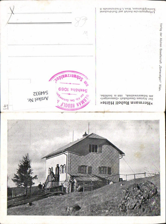544932,tolle AK Hermann Rudolf Hütte Schwarzwaldeck Kleinzell Hainfeld Lilienfeld