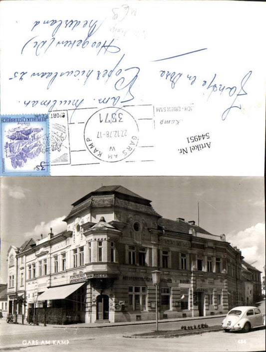 544951,seltene Foto-AK Gars am Kamp Gasthaus Adler VW Käfer Auto Oldtimer