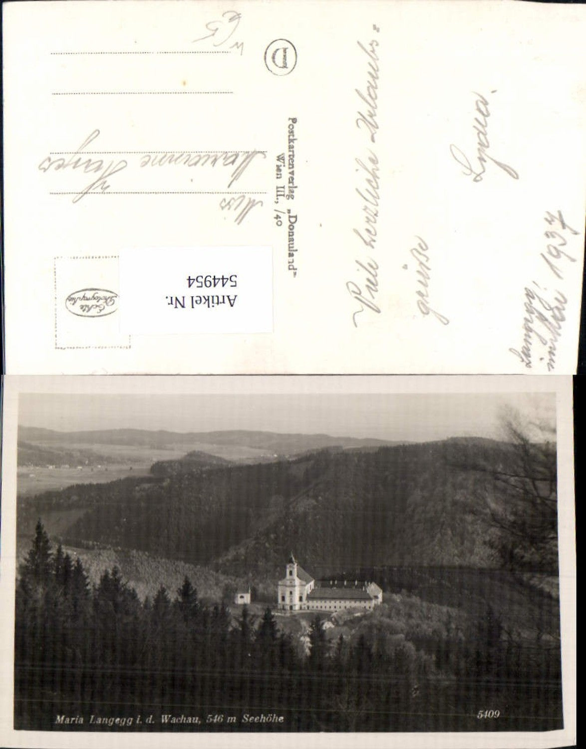 544954,Maria Langegg in der Wachau b. Bergern im Dunkelsteinerwald Krems