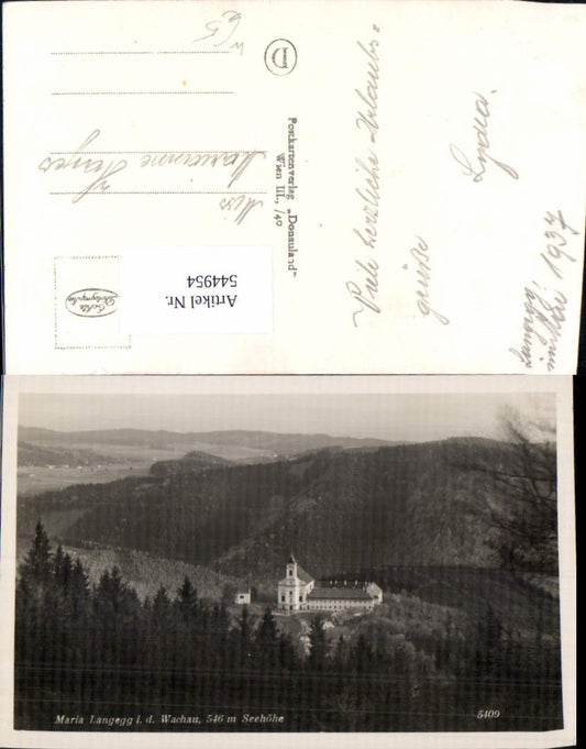 544954,Maria Langegg in der Wachau b. Bergern im Dunkelsteinerwald Krems