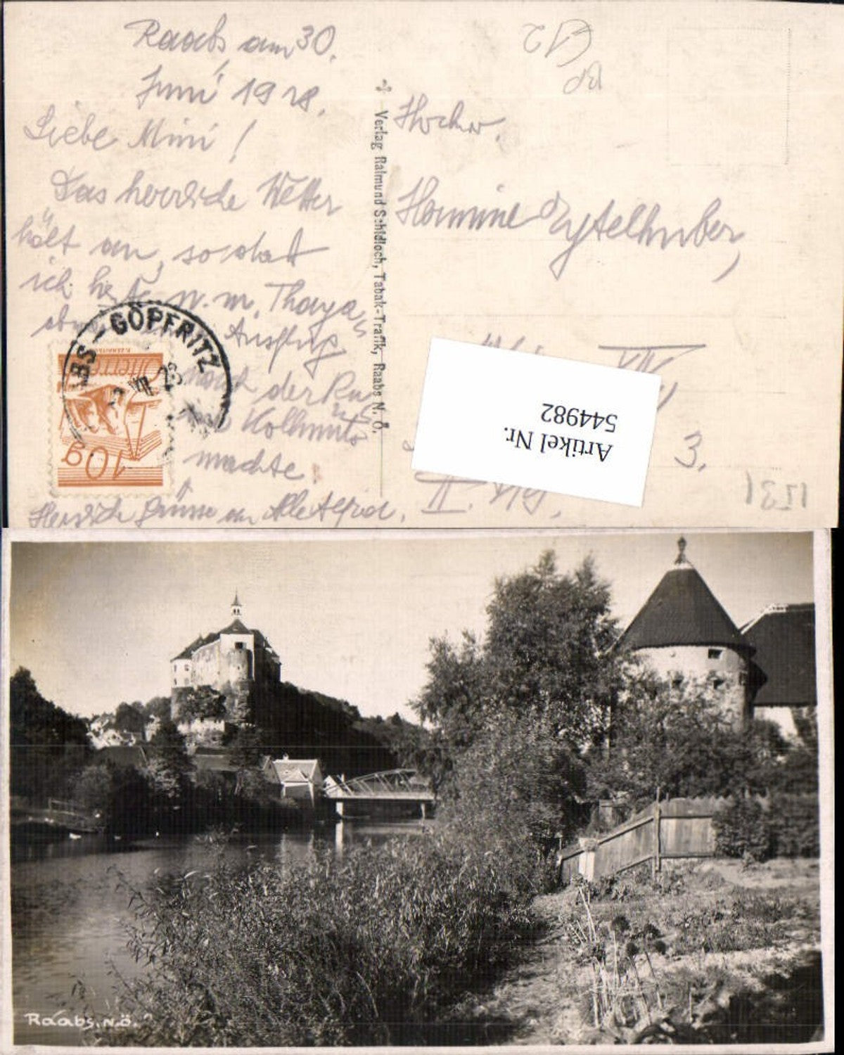 544982,seltene Foto-AK Raabs an der Thaya Bahnpost Raabs Göpfritz