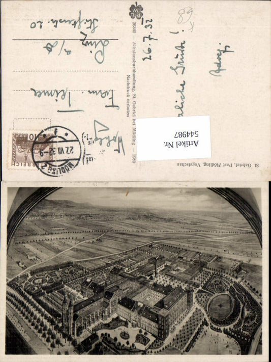 544987,seltene AK Vogelschau St. Gabriel bei Mödling