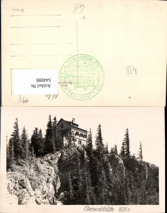 544988,tolle Foto-AK Ebenwaldhütte bei Kleinzell Lilienfeld