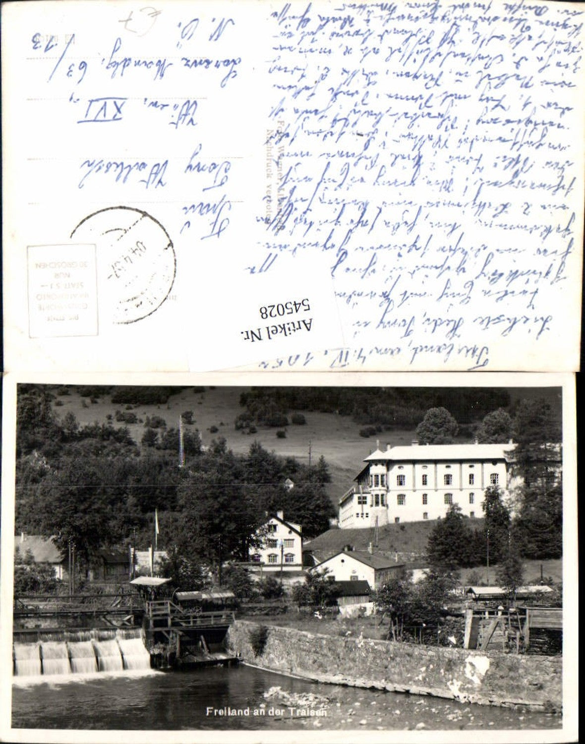 545028,tolle Foto-AK Freiland an der Traisen b. Lilienfeld Ortsansicht