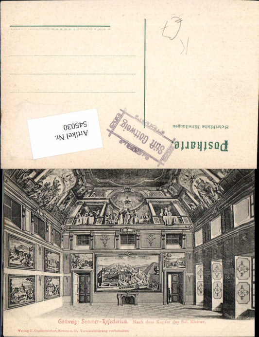 545030,tolle AK Göttweig Sommer Refectorium m. Stempel Stift Göttweig Furth