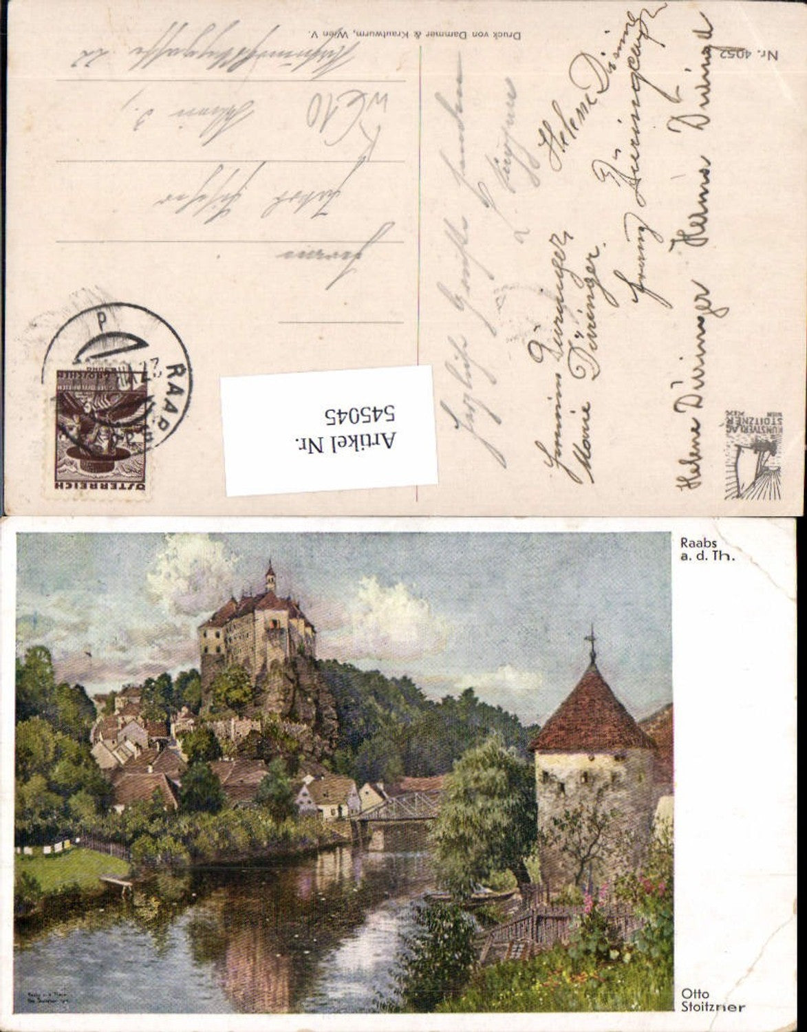 545045,tolle Künstler AK Otto Stoitzner Raabs an der Thaya
