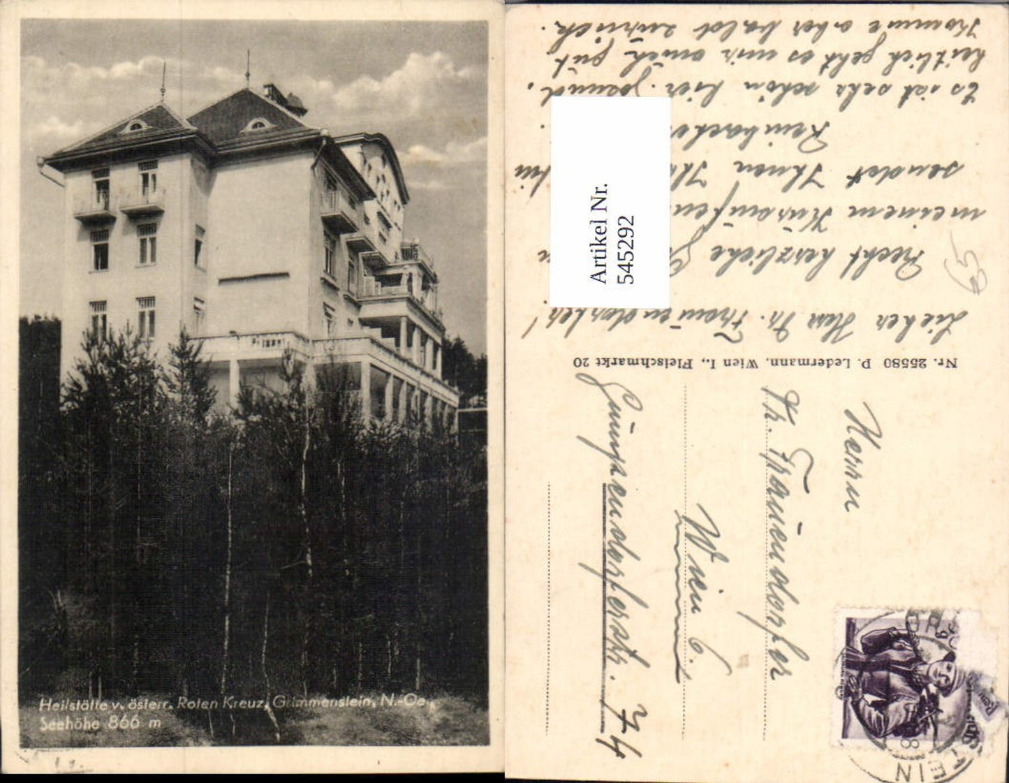 545292,Grimmenstein Heilstätte des Roten Kreuzes