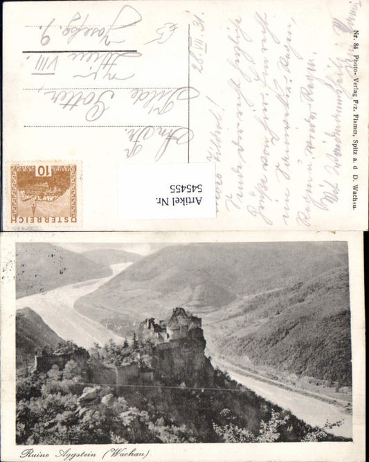 545455,tolle AK Ruine Aggstein in der Wachau Aggsbach
