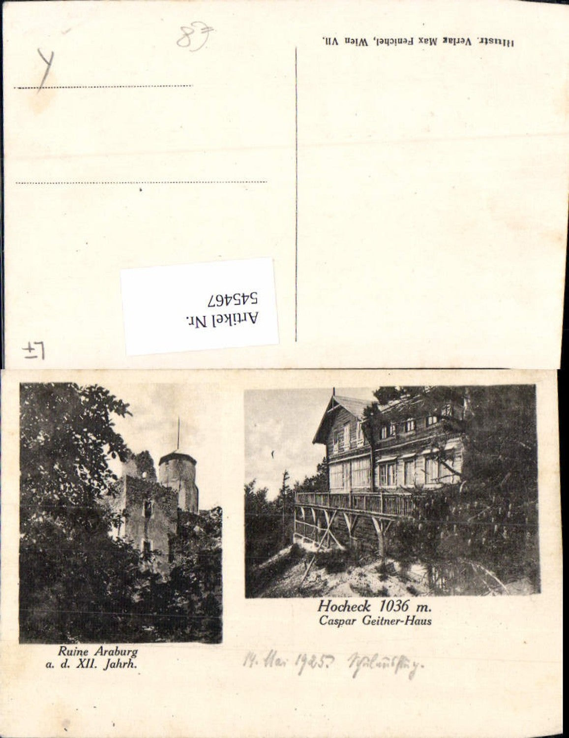 545467,Ruine Araburg b. Kaumberg Hocheck Caspar Geitner Haus