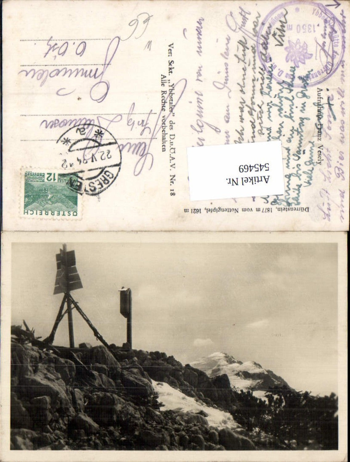 545469,Foto-AK Dürrenstein b. Langau Gaming Göstling Lunz Nottengipfel