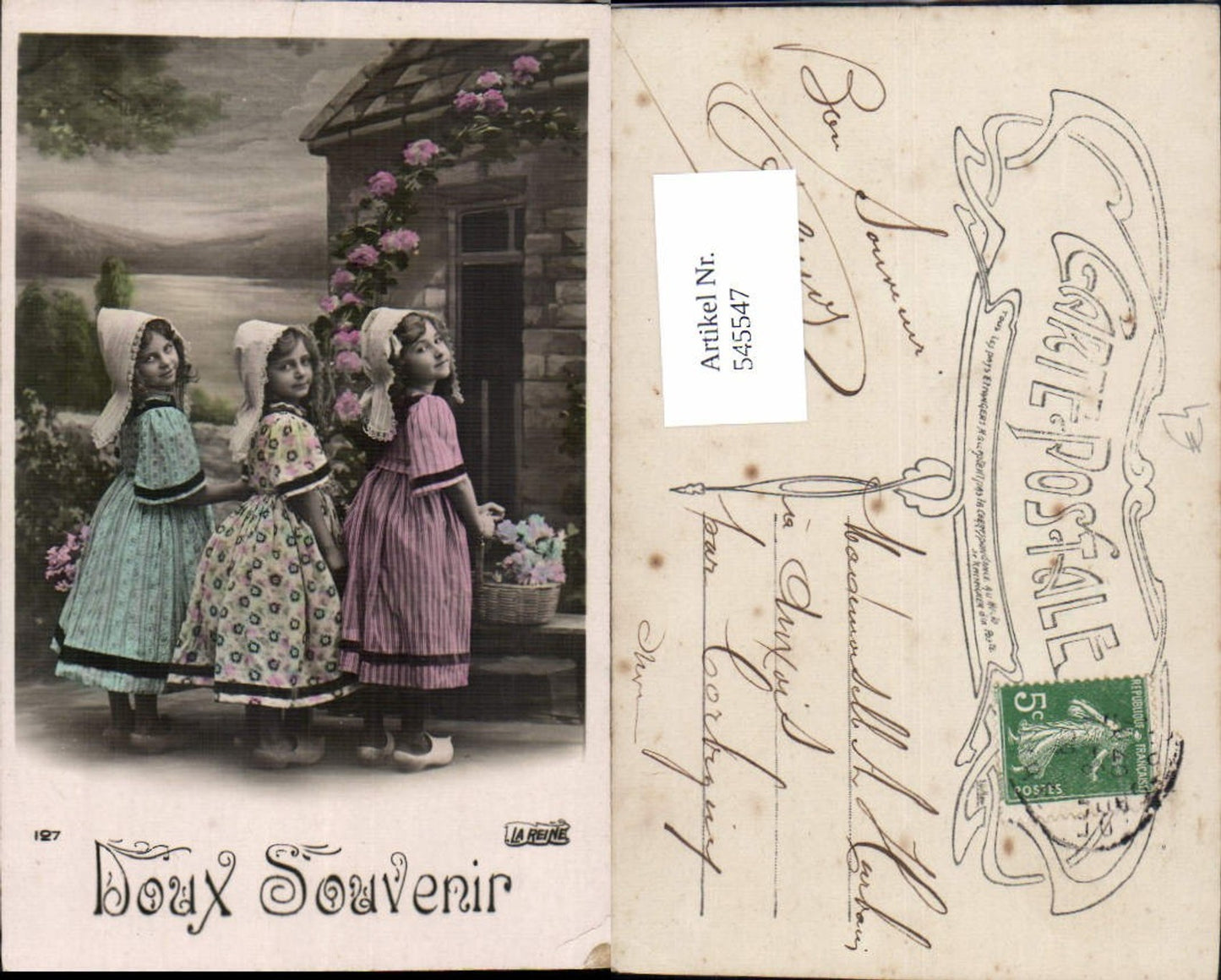 545547,Foto-AK Kinder Tracht Niederlande Mädchen
