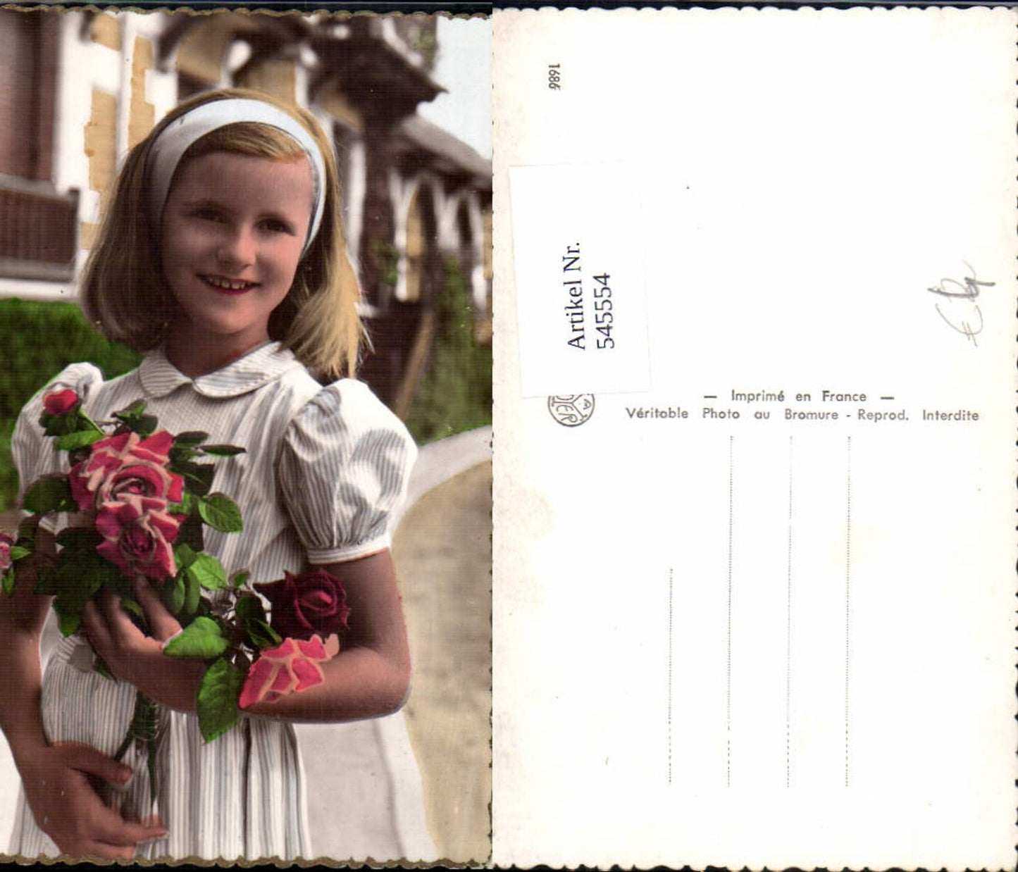 545554,Foto-AK Kinder Mädchen Rose