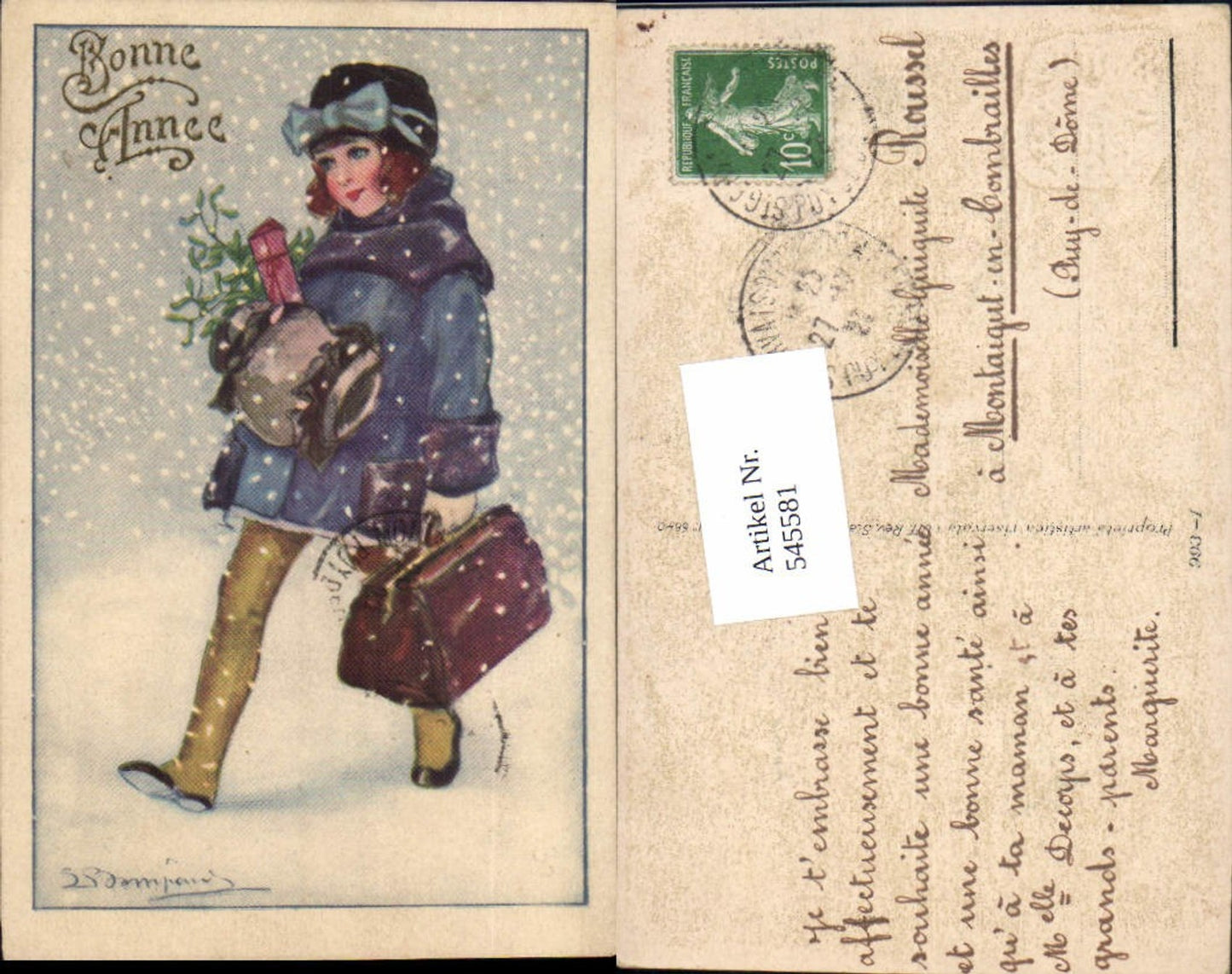 545581,Künstler AK Sergio Bompard Kinder Kind Mode tasche Hut