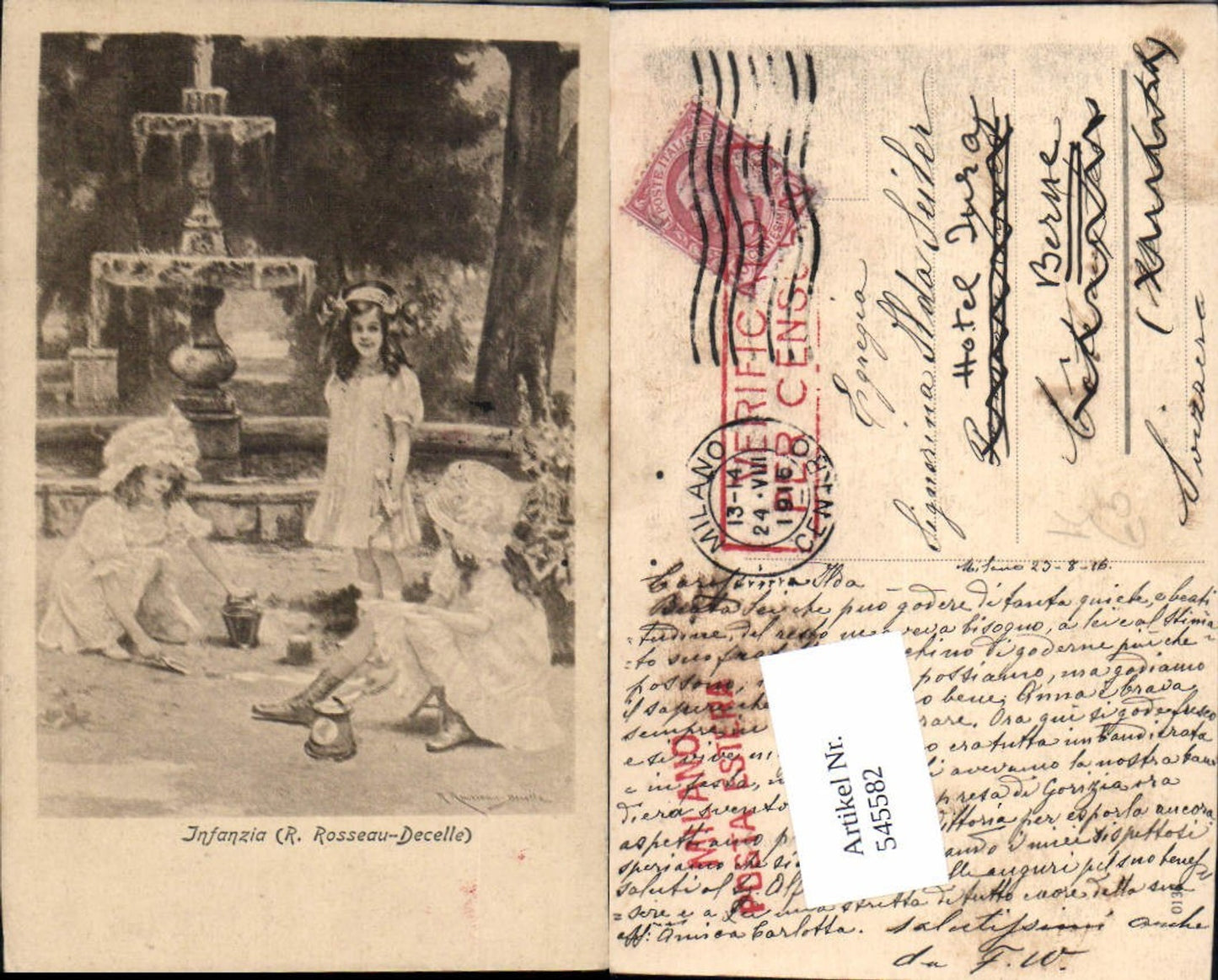 545582,Künstler AK R. Rosseau Decelle Kinder Kind Jugendstil