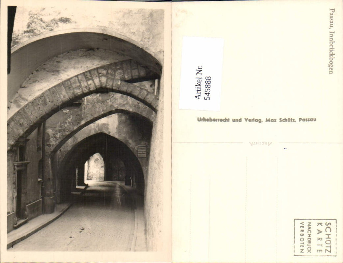 545888,tolle Foto-AK Passau Stadt Innbrückenbogen pub Max Schütz