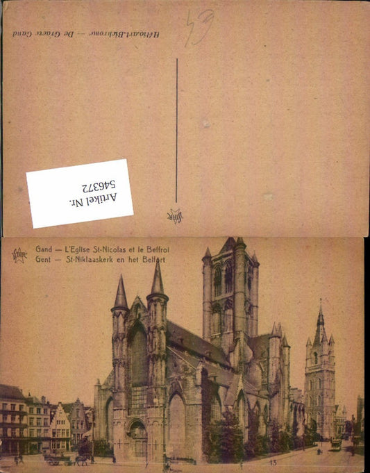 546372,Belgium Gent Gand St. Nicolas Kirke Kirche