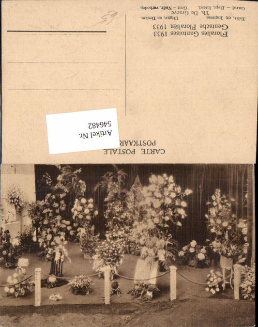 546482,Belgium Ghent Gand Floralies Gantoises 1933 Exhibition Flowers