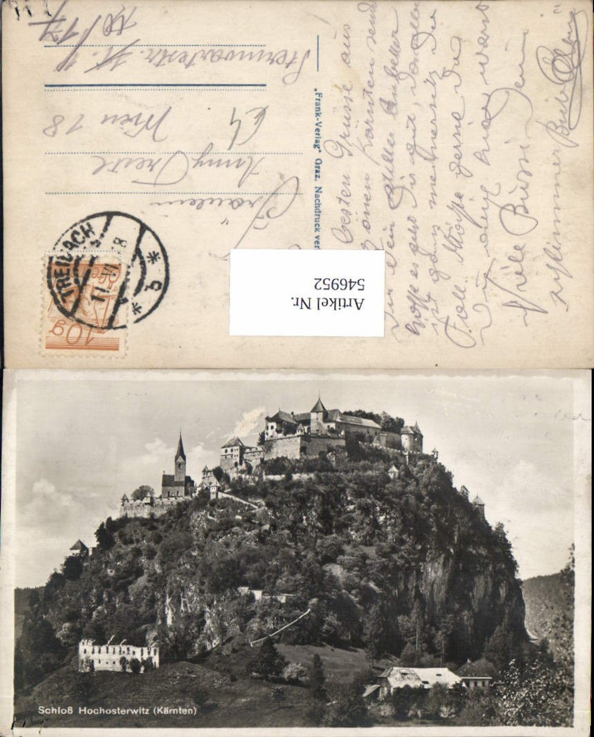 546952, Photo postcard Hochosterwitz near St. Veit an der Glan Treibach