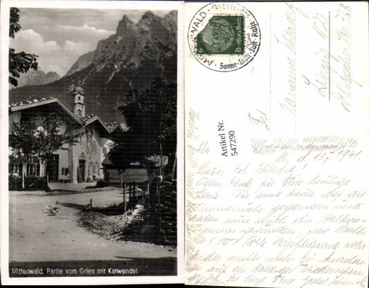 547290,Mittenwald an der Isar Partie vom Gries Strassenansicht