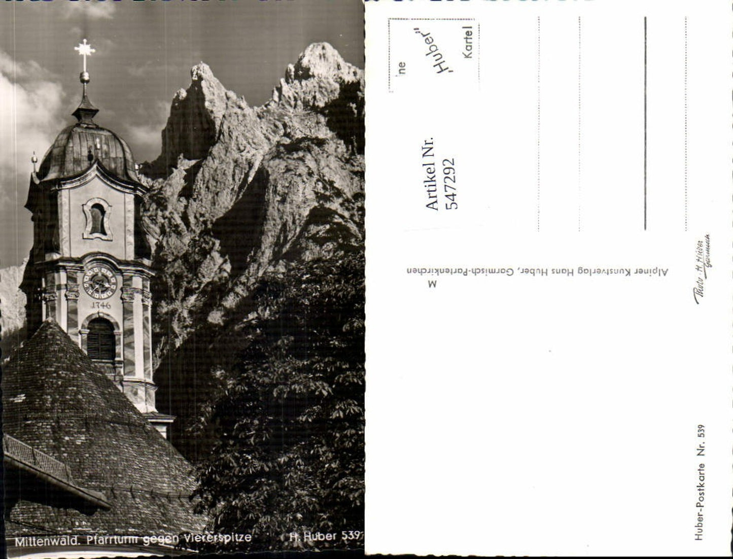 547292,Mittenwald an der Isar Pfarrturm