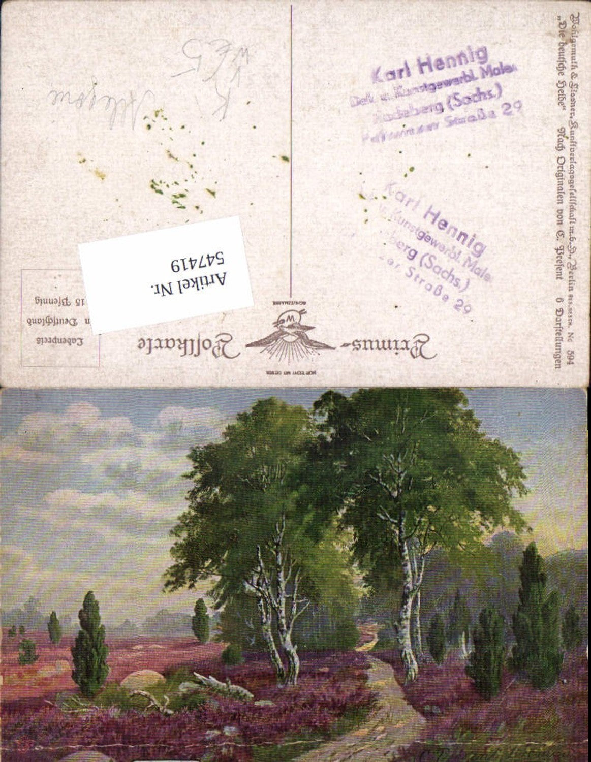 547419,Künstler AK C. Present Bremen Lüneburger Heide Lüneburg Allegorie pub Primus