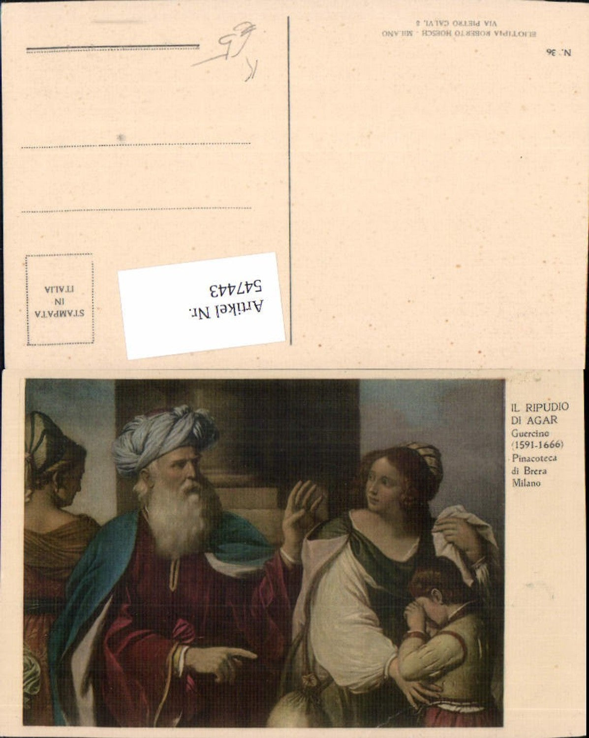 547443,Künstler AK Guercino Agar Breta Milano