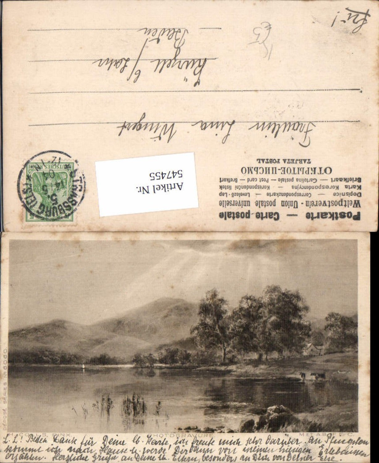 547455,Künstler AK H. Colls Photogravure see Ufer