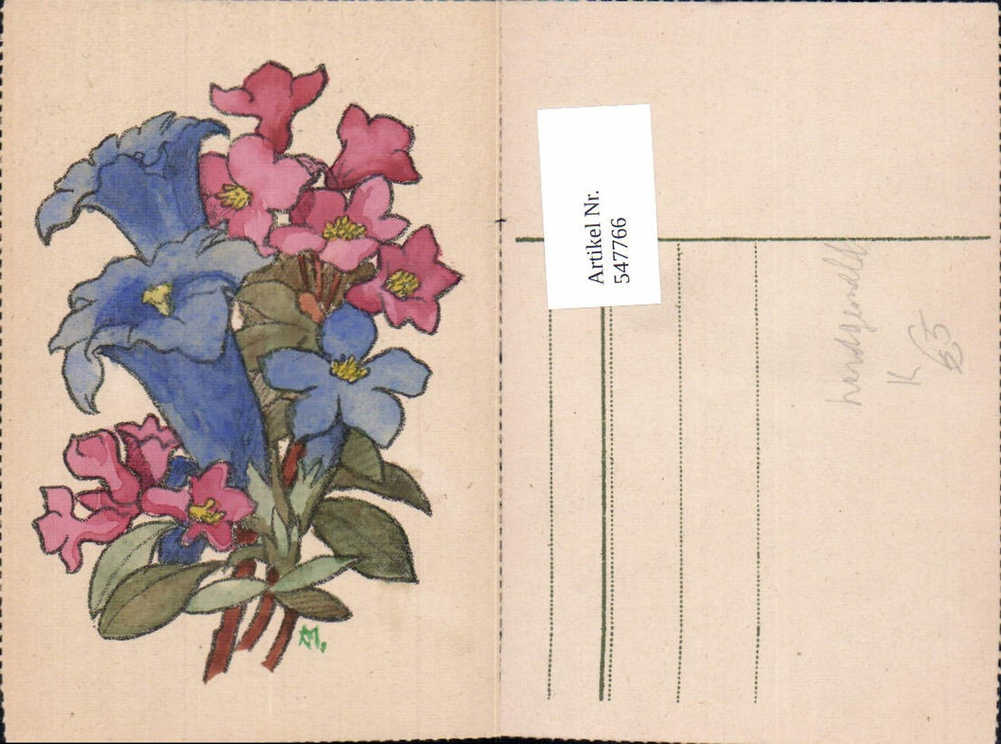 547766,Künstler AK handgemalt Blumen Tulpen