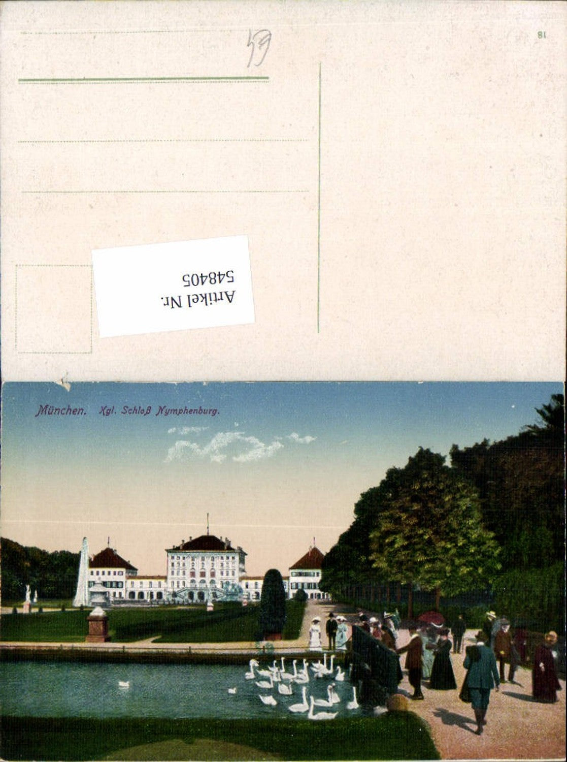 548405,München Nymphenburg Leute Schwäne Schwan