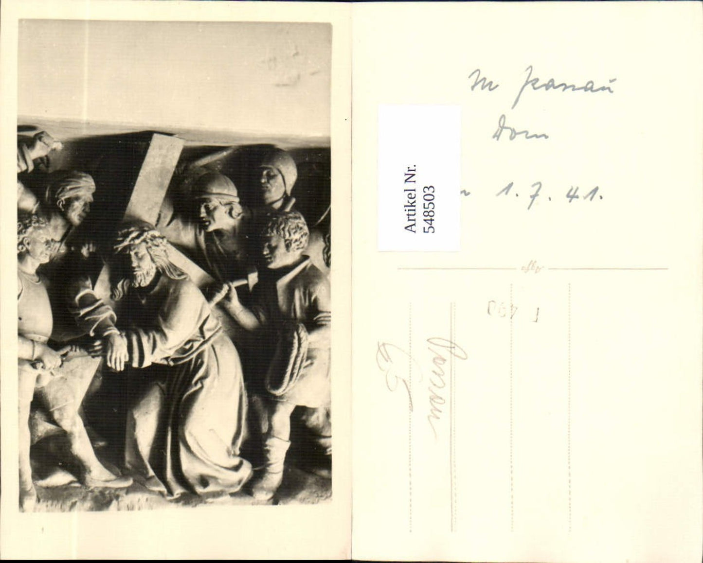 548503, Passau great photo postcard Cathedral picture Stations of the Cross