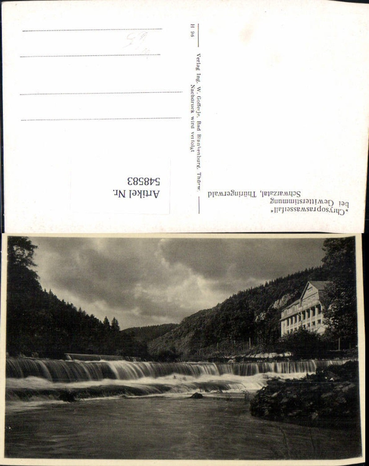 548583, Schwarzburg Schwarzatal Waterfall Kurhaus Chrysopras