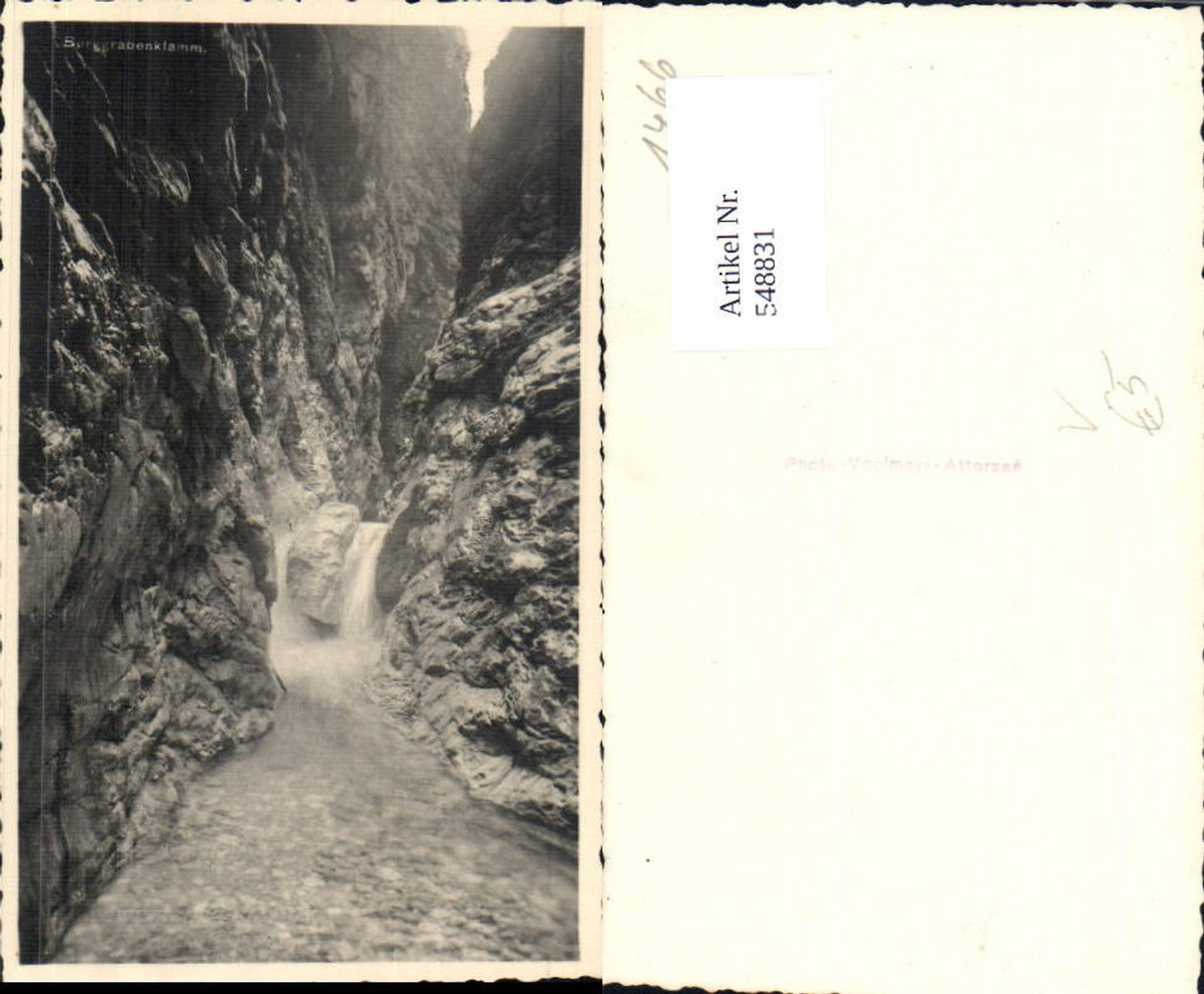 548831,Foto-AK Burggrabenklamm bei Unterach am Attersee pub Voglmayr